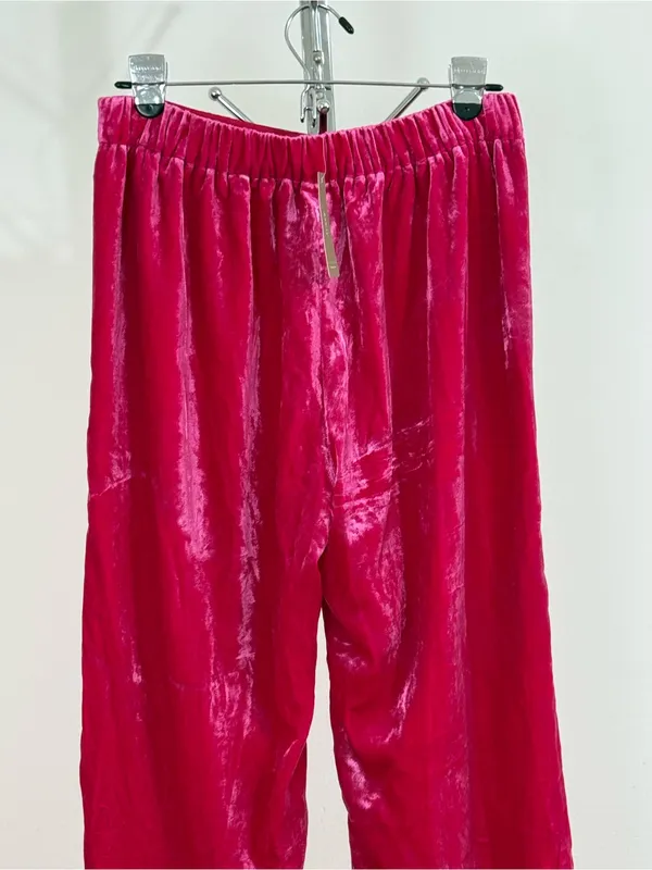 J. Crew Women’s Pink Velvet Peyton Pull On Pants Cropped Elastic Waist 6 NWT - Image 8