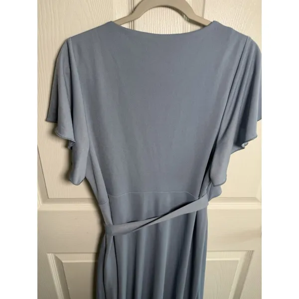 NWT Birdy Grey Dress Dusty Blue 1X Bridesmaid Formal Wedding Yolanda Crepe - Image 7
