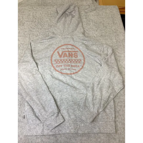 Vans Stackton Circ-K Full Zip Hoodie Grey Heather Salmon Logo VN0A7Z3D15P Mens M - Image 4