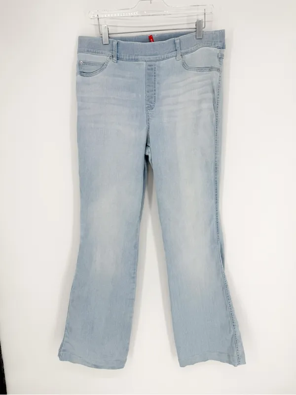 Spanx Pull On Light Wash High-Rise Flare Jeans Women's XL Light Blue Boho - Image 2