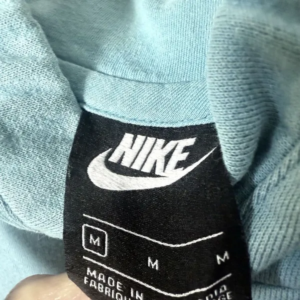 Nike Hoodie Womens Medium Light Teal NSW Center Swoosh Pull Over Fleece - Image 4