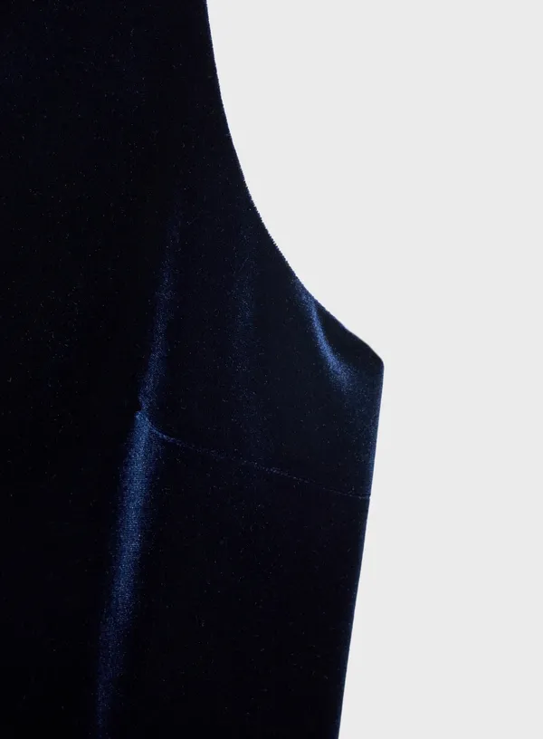 Mango Velvet Co-Ord Set Vest/Trouser "Midnight Navy" - Image 8