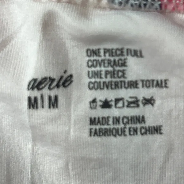 Aerie‎ Women Striped One Piece Swimsuit Multi Color V-Neck Strappy Back Medium - Image 9