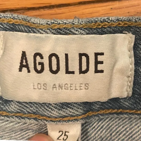 AGOLDE distressed high waist‎ straight jeans size 25 women's - Image 4