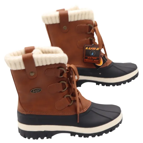 Lugz Duck Boots Womens 8 Tallulah Brown Black Water Resistant Faux Fur New - Image 3