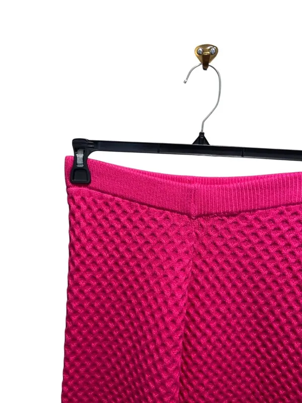 Storia Diamond Sweater Wide Leg Pants Hot Pink Size M NWT Minimalist Spring Cute - Image 7