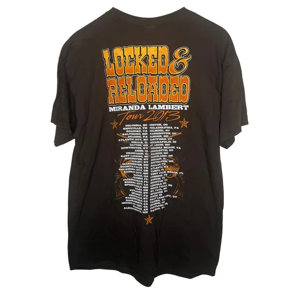 NWOT Gildan‎ Miranda Lambert Locked & Reloaded Tour 2013 Graphic T-Shirt Sz L - Image 4