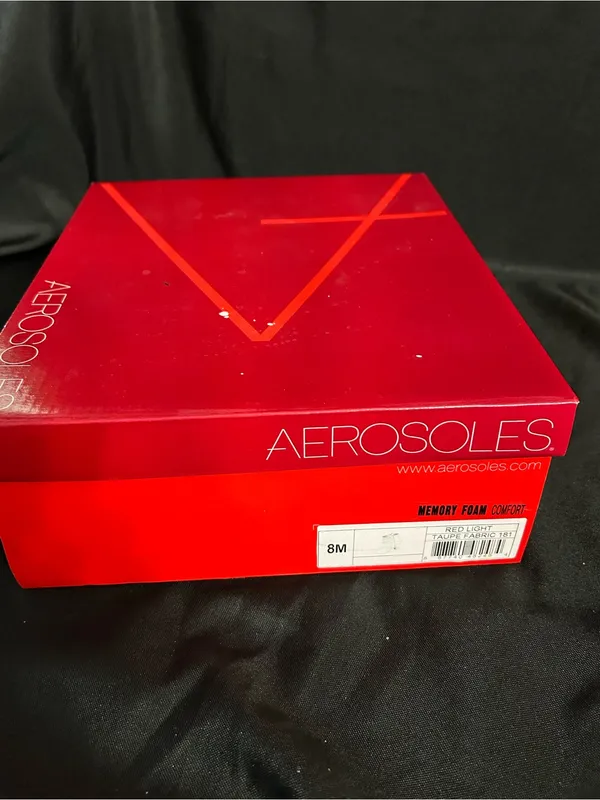 Aerosoles Red Light Taupe Fabric Mid-Heel Ankle Boots Women’s 8M - Image 12
