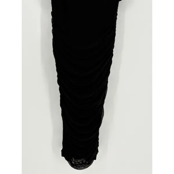 Selfie Leslie Little Black Dress Ruched Midi Bodycon Off Shoulder Size Small NWT - Image 5