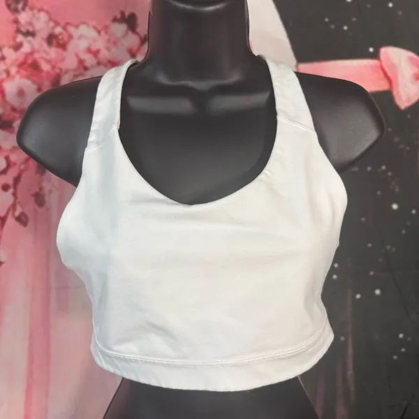 Old Navy White Racerback Crop Tank Top M - Image 2