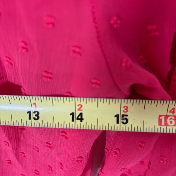For Love & Lemons Coral Clip Dot Ruffle Mini Dress Deep V-Neck Long Sleeve Small - Image 11