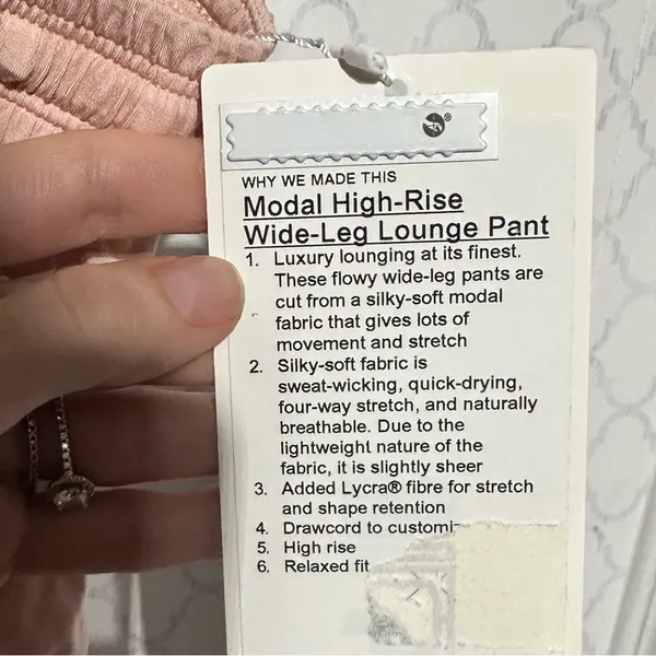NWT Lululemon Modal High-Rise Wide-Leg Lounge Pant size 4 Misty Shell - Image 3