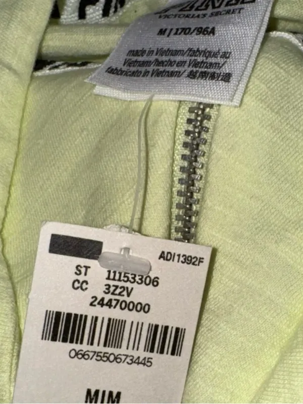 Victoria’s Secret pink yellow white quarter zip sweatshirt sweater - Image 4