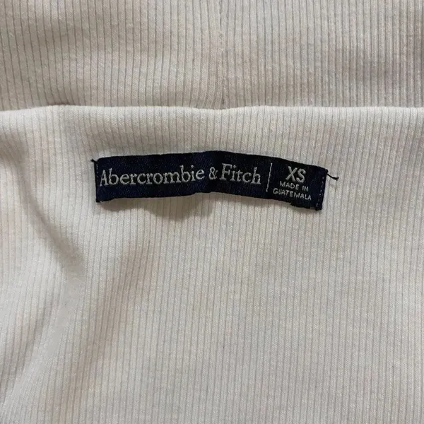 Abercrombie & Fitch White Ribbed Off Shoulder Bodysuit XS - Image 4
