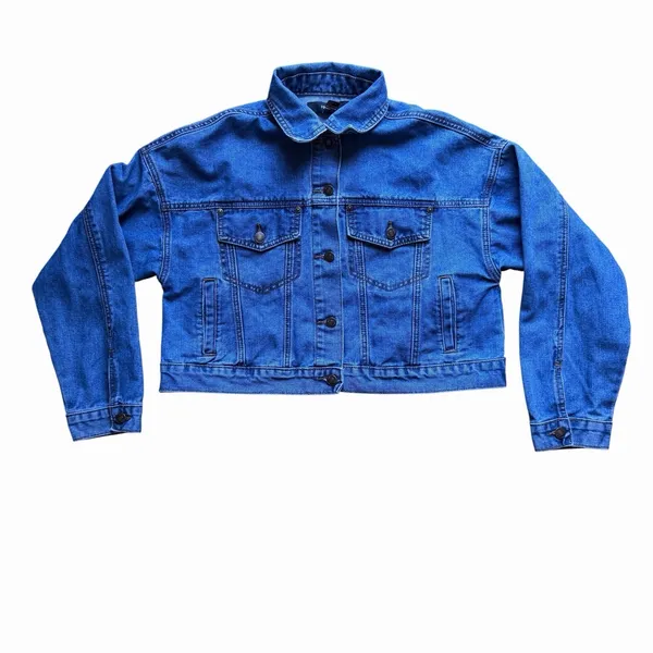 Y2k Sunshine Stars Embroidered Denim Jean Jacket Size Medium‎ Cropped - Image 6