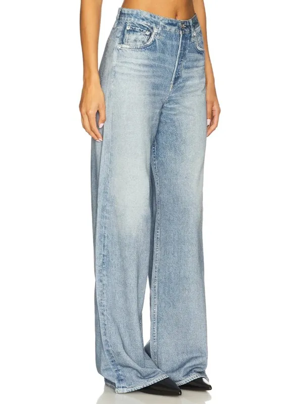 NWT rag & bone Miramar Sofie in Raily Wide Leg Photo Print Faux Jean Pants 33 - Image 2