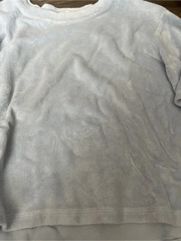 Aritzia Light Blue Women's Short Sleeve Terry Crewneck Top - Image 8