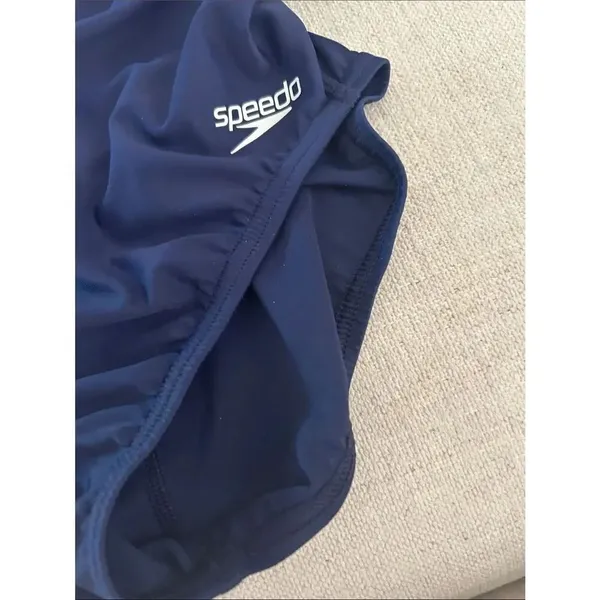 SPEEDO Power FLEX ECO Solid Core Flyback One Piece Swimsuit, Navy, Size 30, NWOT - Image 5