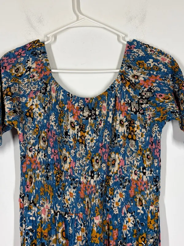 Natural Life Smocked Floral Maxi Dress Size L/XL - Image 4