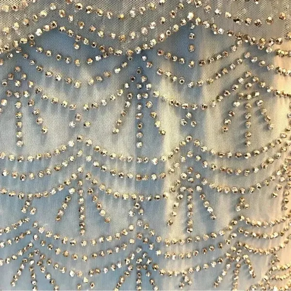Xscape Rhinestone Beaded Tiered Formal Mini Dress Light Aqua Prom Homecoming 2 - Image 10