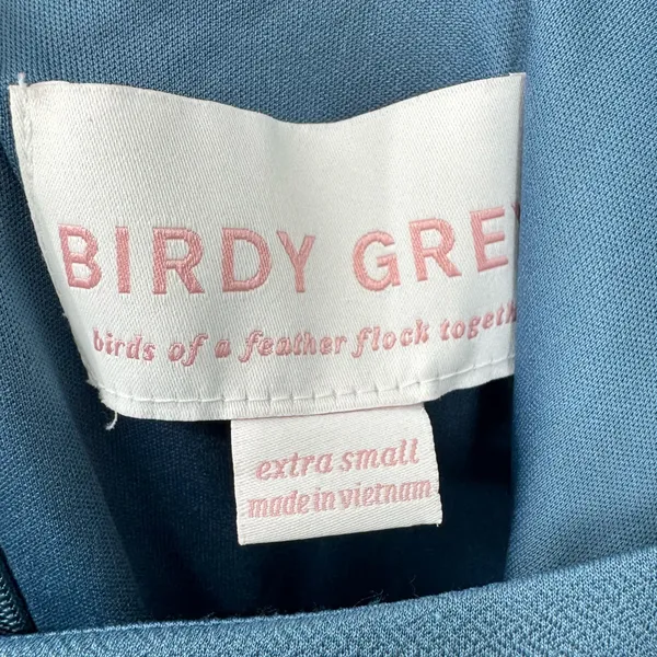 Birdy Grey Alex Crepe‎ Twilight Blue Tie Strap Maxi Dress Extra Small - Image 6