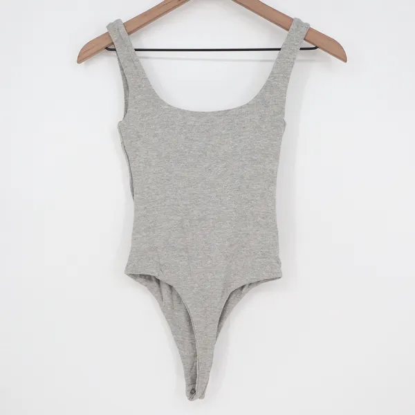 Naked Wardrobe Mens Heather Gray Scoop Neck Sleeveless Thong Bodysuit L - Image 6