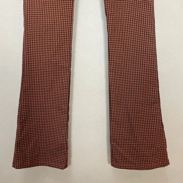 Urban Outfitters Pants‎ Gingham Plaid Black Brown Flared Leg Size 2 Preppy Retro - Image 7