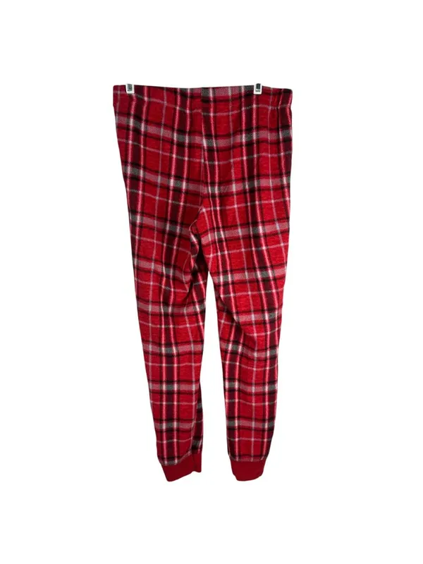Secret Treasures Womens Plaid Pajama Pants Medium (8-10) Red/Black/White Stretch - Image 2