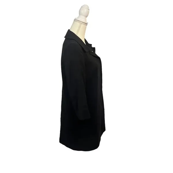Banana Republic Women's Black Overcoat Size Small 3/4 Sleeve‎ Mid-Length Elegant - Image 5
