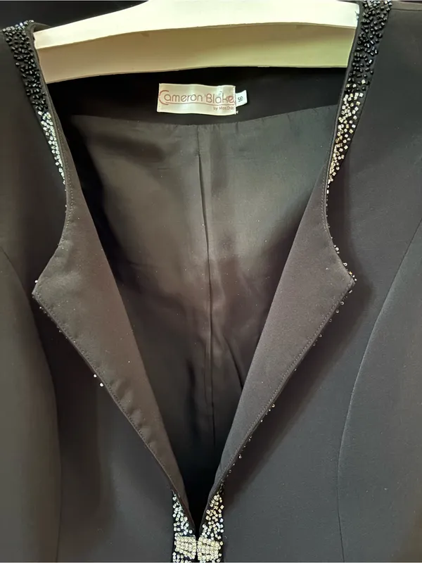 Classic Black Sleeveless Wedding Gown with Sparkle Trim - Image 14