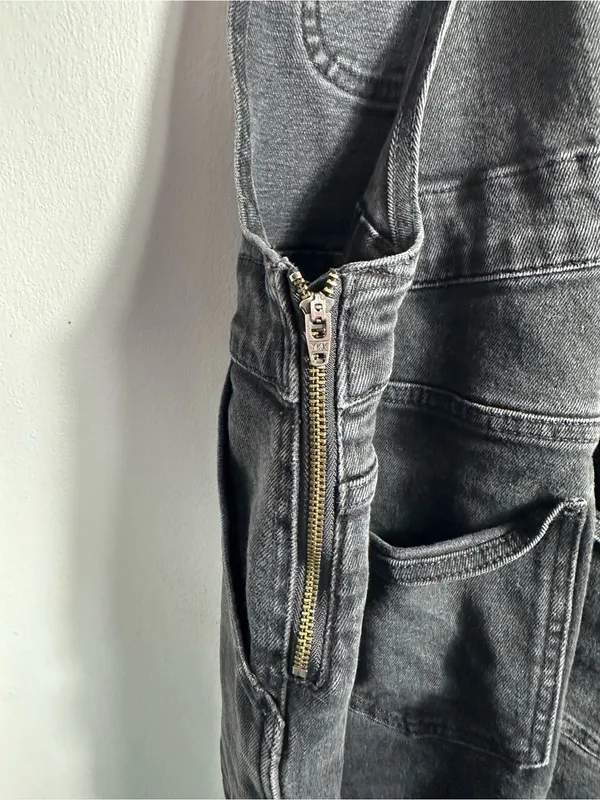 Madewell Skinny Overalls Womens M Lunar Wash Black Denim AA598 $148 - Image 9