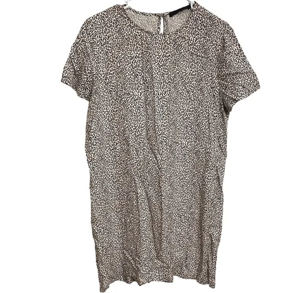Jenni Kayne Leopard‎ T-Shirt Dress Relaxed Shift Animal Print Capsule Size M - Image 2