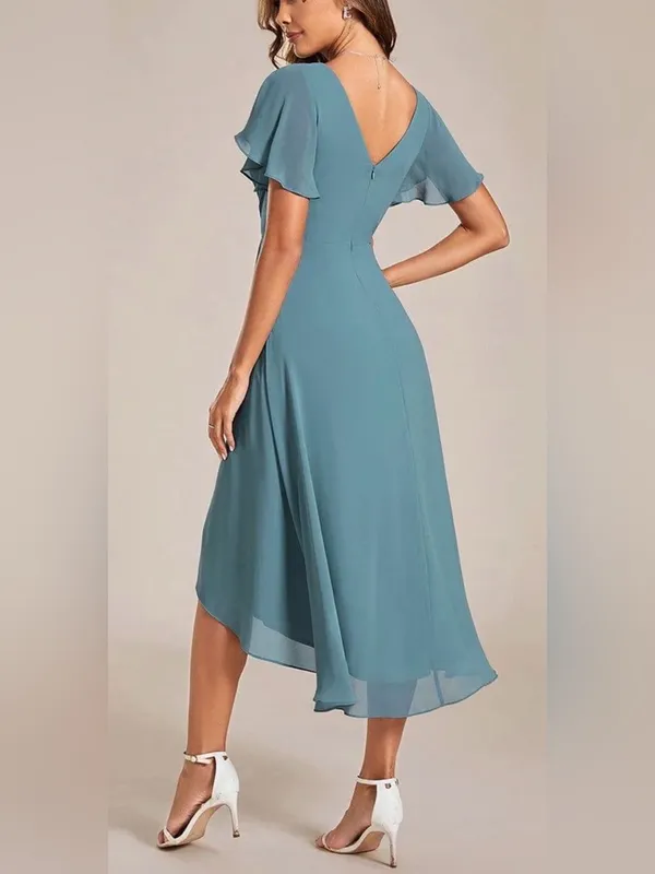 Ever Pretty Pleated Chiffon Dress Blue 1XL NWT - Image 2