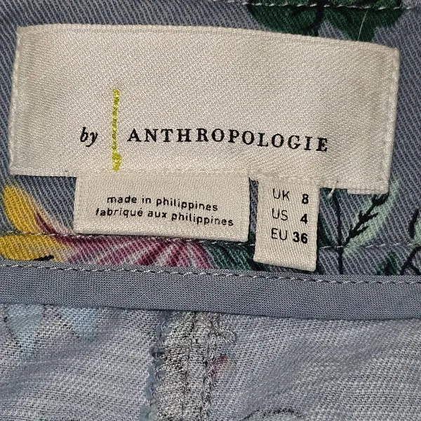 Anthropologie Womens Blue Victoria Floral‎ Cargo Pants 4 - Image 4