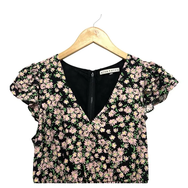 Alice + Olivia Mariska Floral Ruffle Tiered Skort Romper Mini Dress Multi Size 2 - Image 6