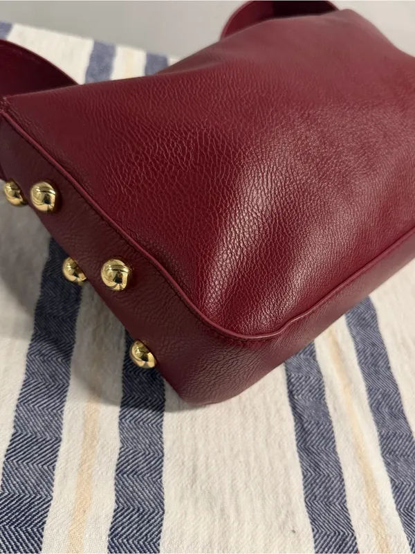 Universal Thread Burgundy Shoulder Bag with Gold Studs - Image 3