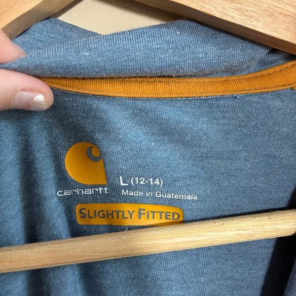 Carhartt Force Quarter Zip Pullover L Blue Heather Womens Slightly Fitted - Image 3