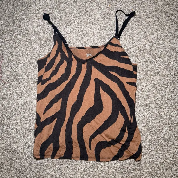 Stars Above Tiger Print V-Neck Pajama Camisole‎ Tank Top - Image 3