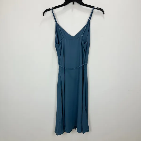 NEW Lulus Dusty Blue Tie Back Slip Mini Dress Adjustable Straps Chiffon Small - Image 3