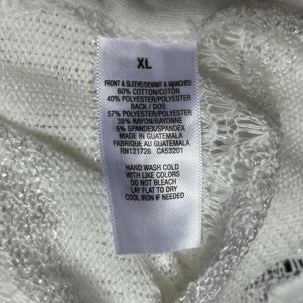 Y2K Aeropostale White Henley Sheer Crochet Shirt Top Boho Cowgirl Cottage Fairy - Image 8