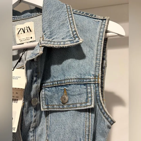 Zara denim mini sleeveless dress NWT - Image 5