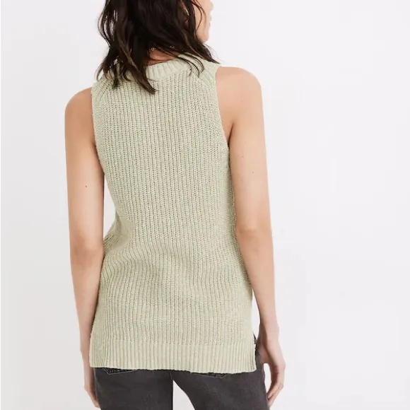 Madewell Mint Green Cotton Shaker Sleeveless Knit Sweater Vest Tank XXS - Image 3