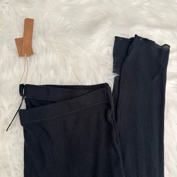 Skims Sheer Cotton Stacked Leggings Soot Size Medium - Image 2