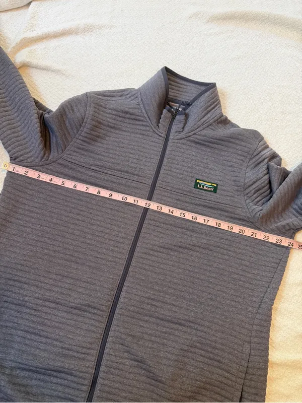 L.L. Bean Airlight Knit Full-Zip Jacket Sweatshirt XL Purple Heather - Image 6