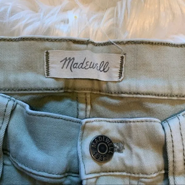 Madewell‎ Women's Size 27 9" High Riser Skinny Skinny Jean Pale Green Mid-Rise - Image 8