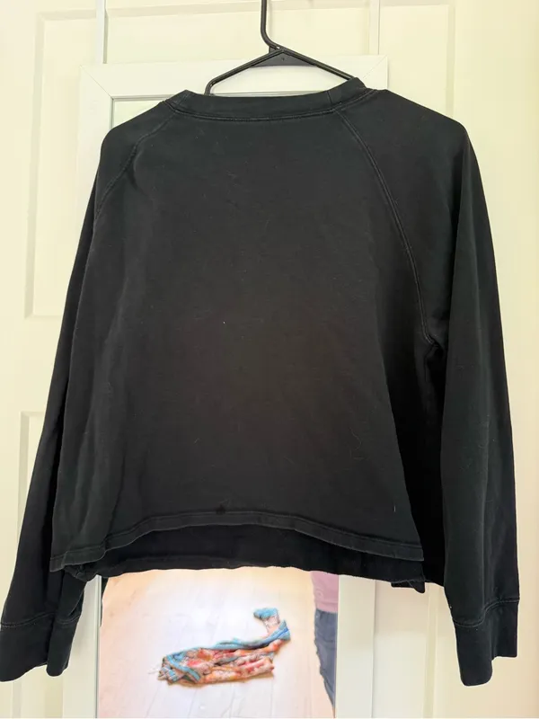 By Anthropologie Classic Black Crewneck Sweatshirt Size Medium - Image 2