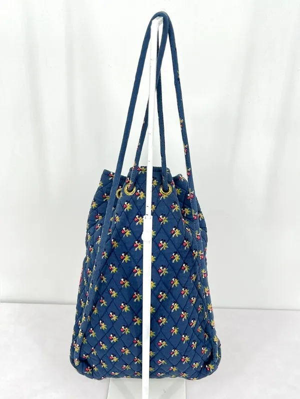 Vintage Vera Bradley Ditty Bag Provencal Blue Quilted Cotton Drawstring Backpack - Image 8
