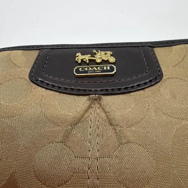 Coach Brown Signature Canvas Flap Wallet - Image 2