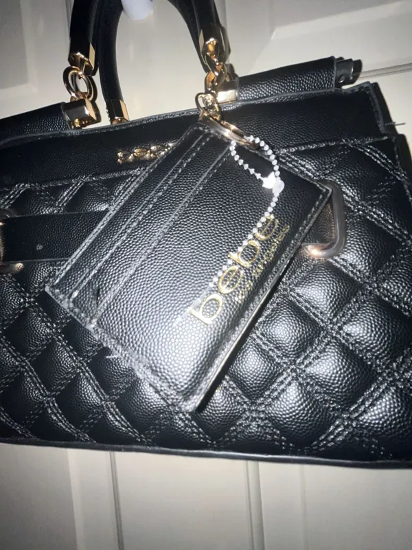 Bebe Alex Quilted Small Satchel Bag with Card Holder - Image 3