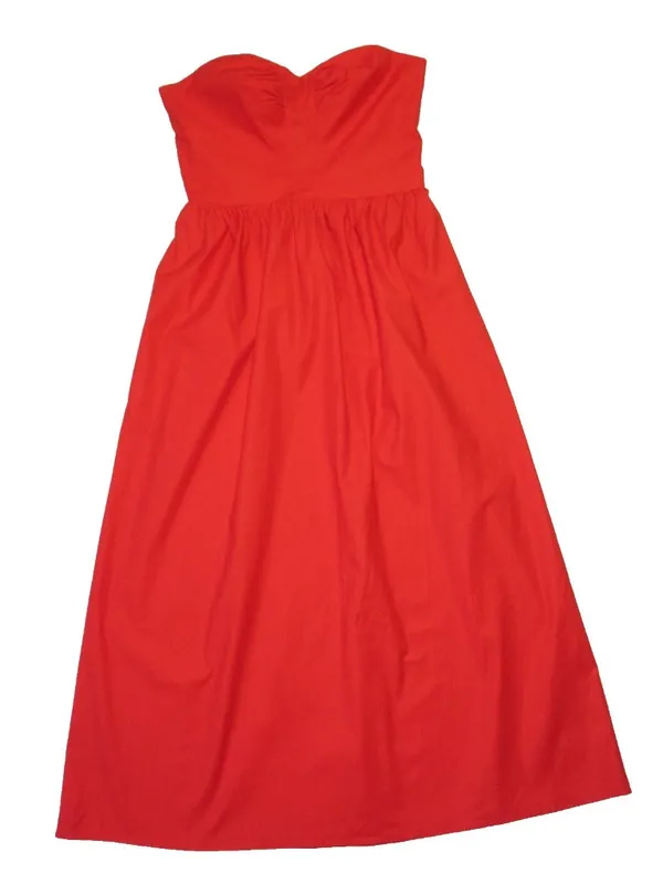 NWT Reformation Buckley in Paprika Red Organic Cotton Strapless Midi Dress 10 - Image 6